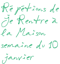 Répétions de Je Rentre à la Maison semaine du 10 janvier